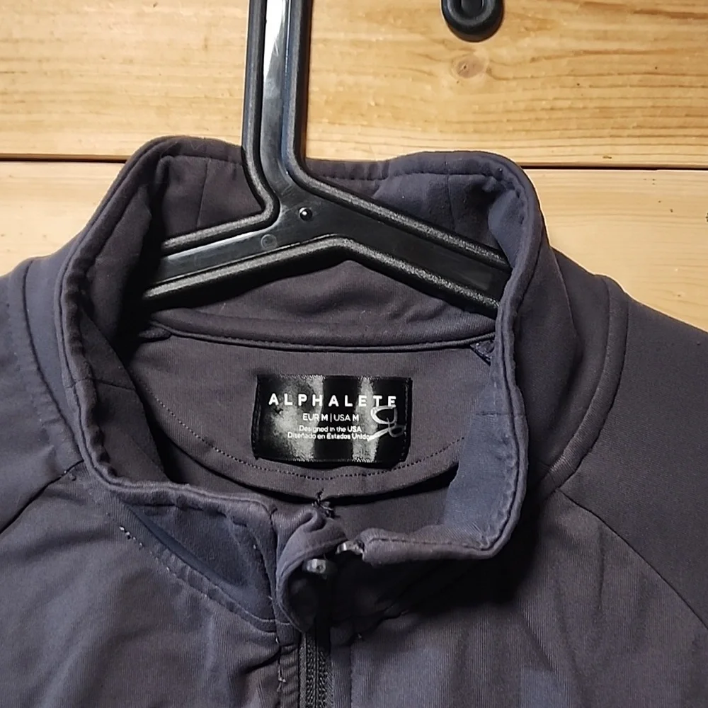 Alphalete Men's Premium Track Jacket Grey Obsidian Size Medium